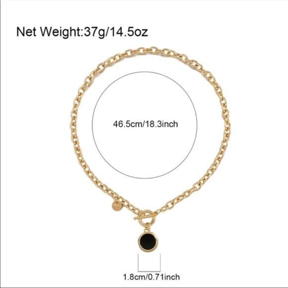 NEW 18K GOLD CHAIN TOGGLE NECKLACE, NICE NECKLACE, CUTE NECKLACE - Picture 10 of 10